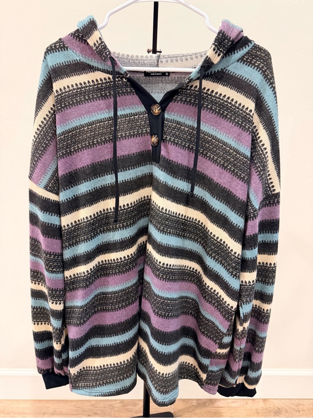 Heimish U.S.A Hooded Pullover | 3XL | NWOT | Soft Boho Stripe